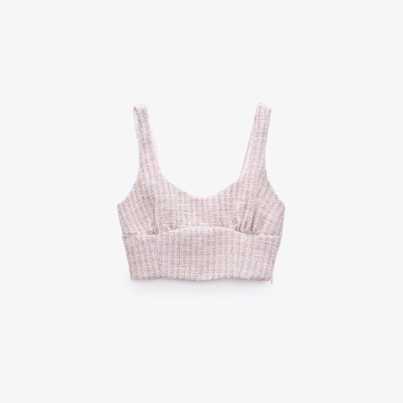 NWT ZARA TEXTURED COSET CROP TOP/ZARA SUMMER TOP - Picture 5 of 7